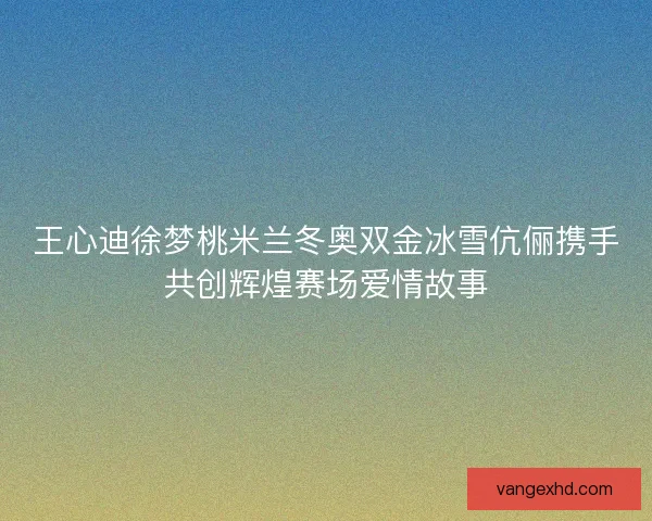 王心迪徐梦桃米兰冬奥双金冰雪伉俪携手共创辉煌赛场爱情故事 王心迪徐梦桃米兰冬奥双金冰雪伉俪携手共创辉煌赛场爱情故事